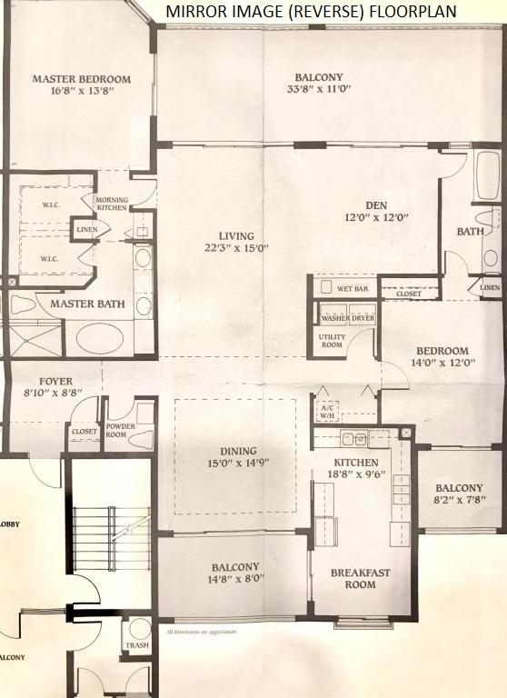 17031 Boca Club Boulevard, Unit 106A Boca Raton, FL 33487 - Photo 60 of 60 Mirror Image Floor Plan
