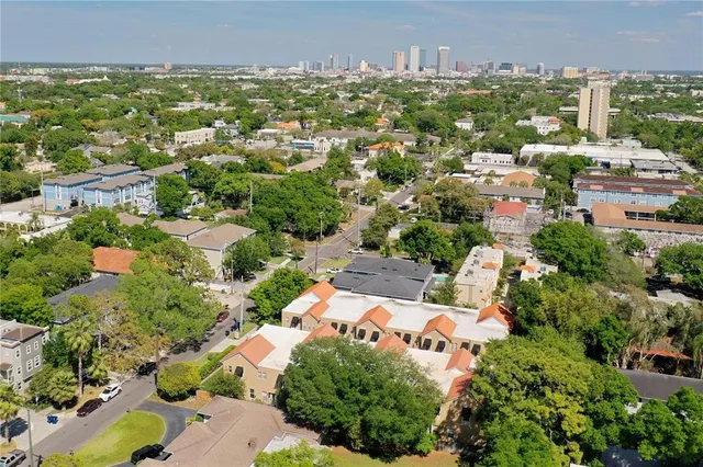 an aerial view of multiple house