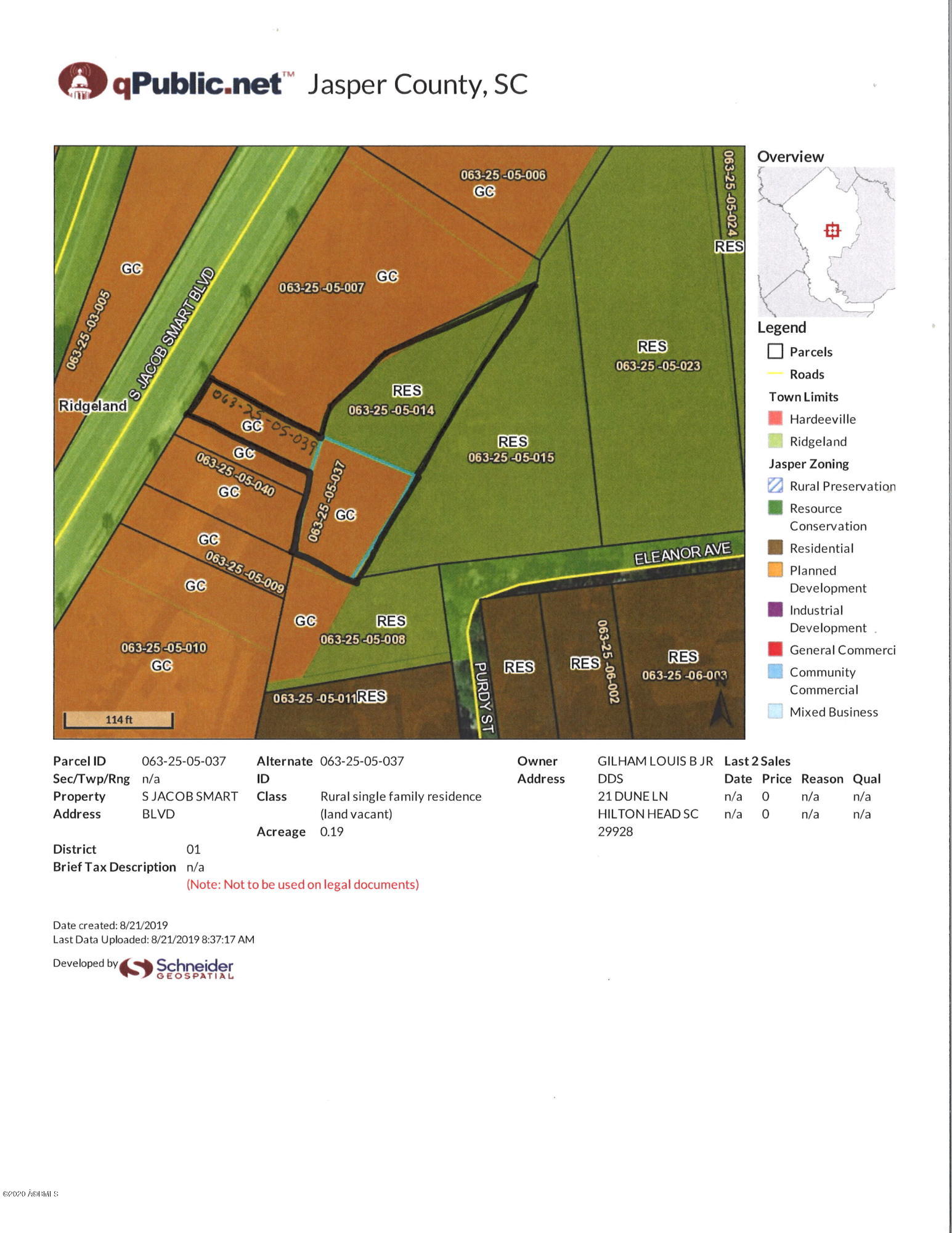 county parcel outline