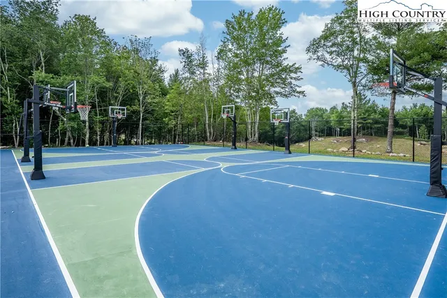 an outdoor space with seating