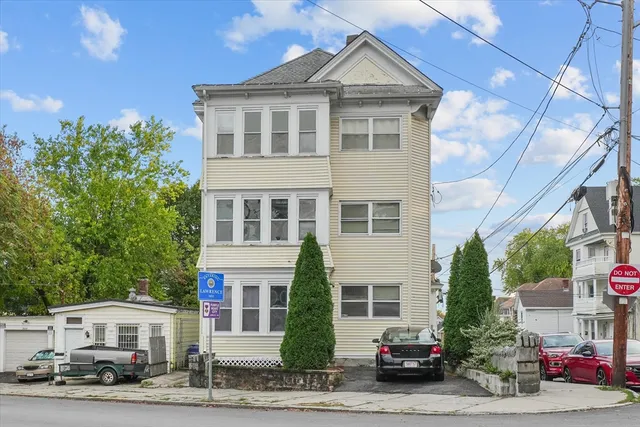 a front view of a residential houses