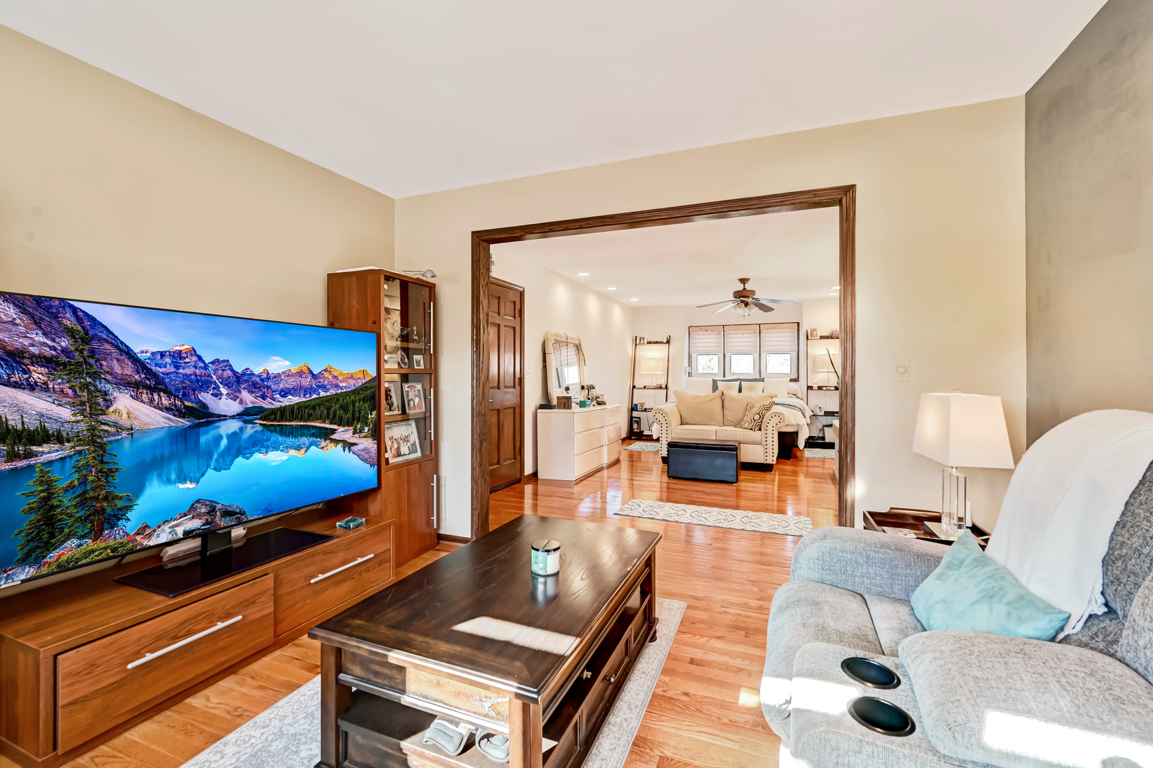 1435 Tomlin Drive Burr Ridge, IL 60527 - Photo 20 of 41 a living room with furniture and a flat screen tv