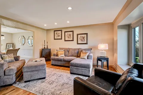a living room with furniture and a couch