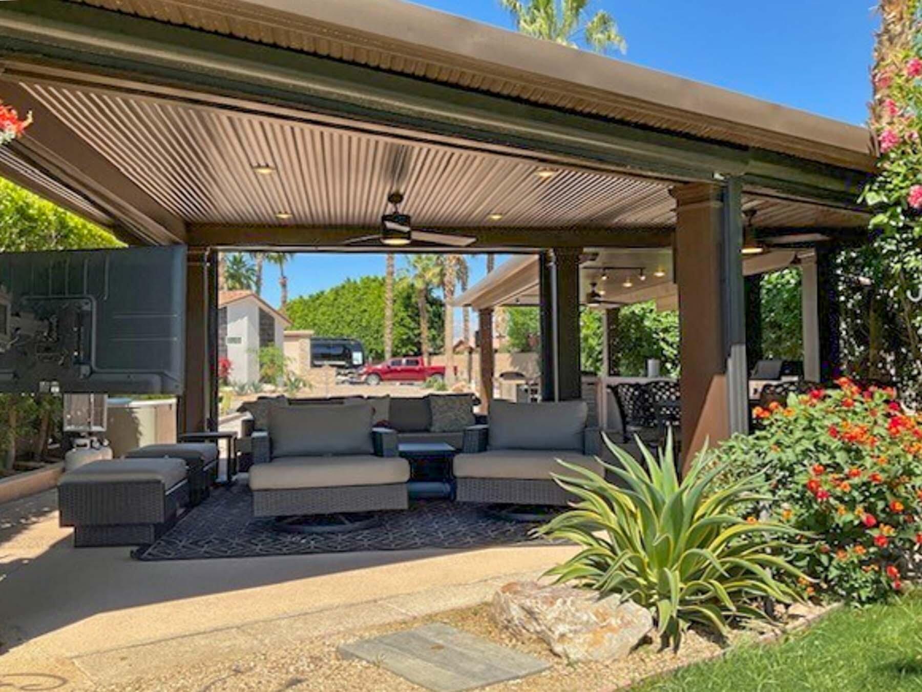 80394 Ave 48, Unit 234 Indio, CA 92201 - Photo 7 of 9 a outdoor living space with furniture and garden view