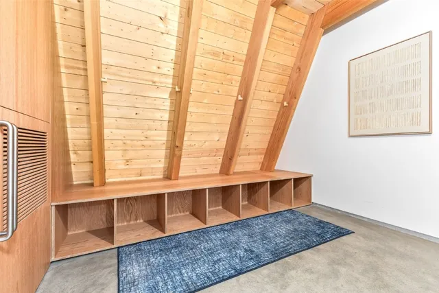 view of an entryway with sitting area