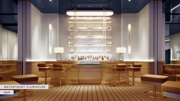 a room with lots of chairs and mirrors