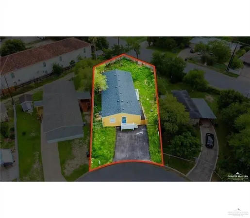 an aerial view of a house