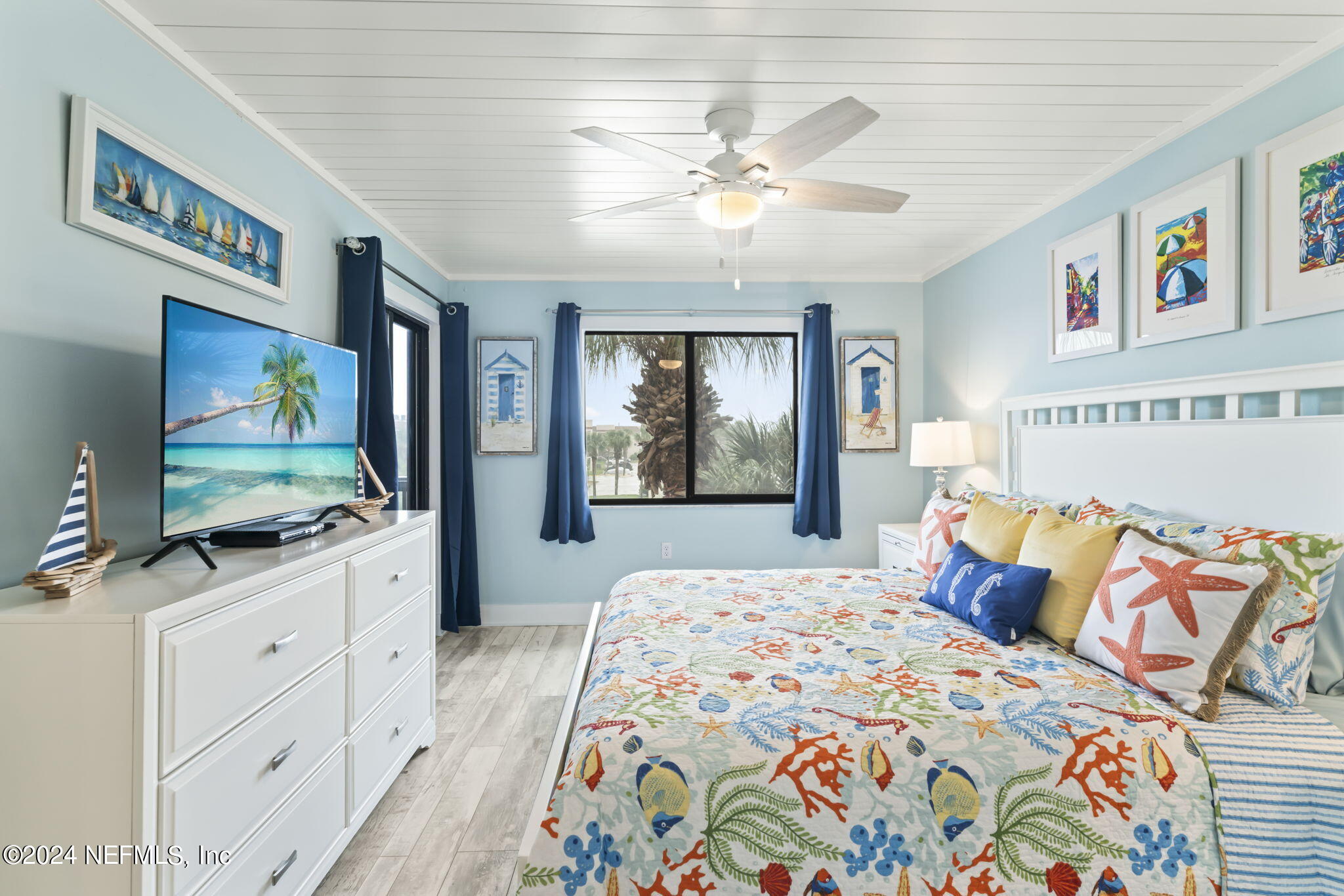 4250 Florida A1A, Unit M35 St. Augustine, FL 32080 - Photo 18 of 57 a bedroom with furniture and flat screen tv