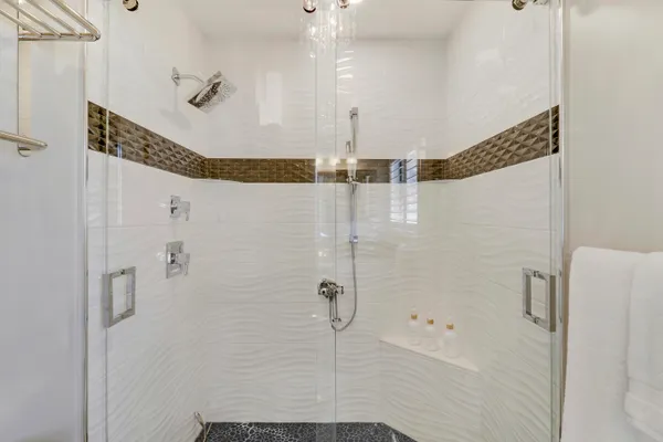 a bathroom with a shower