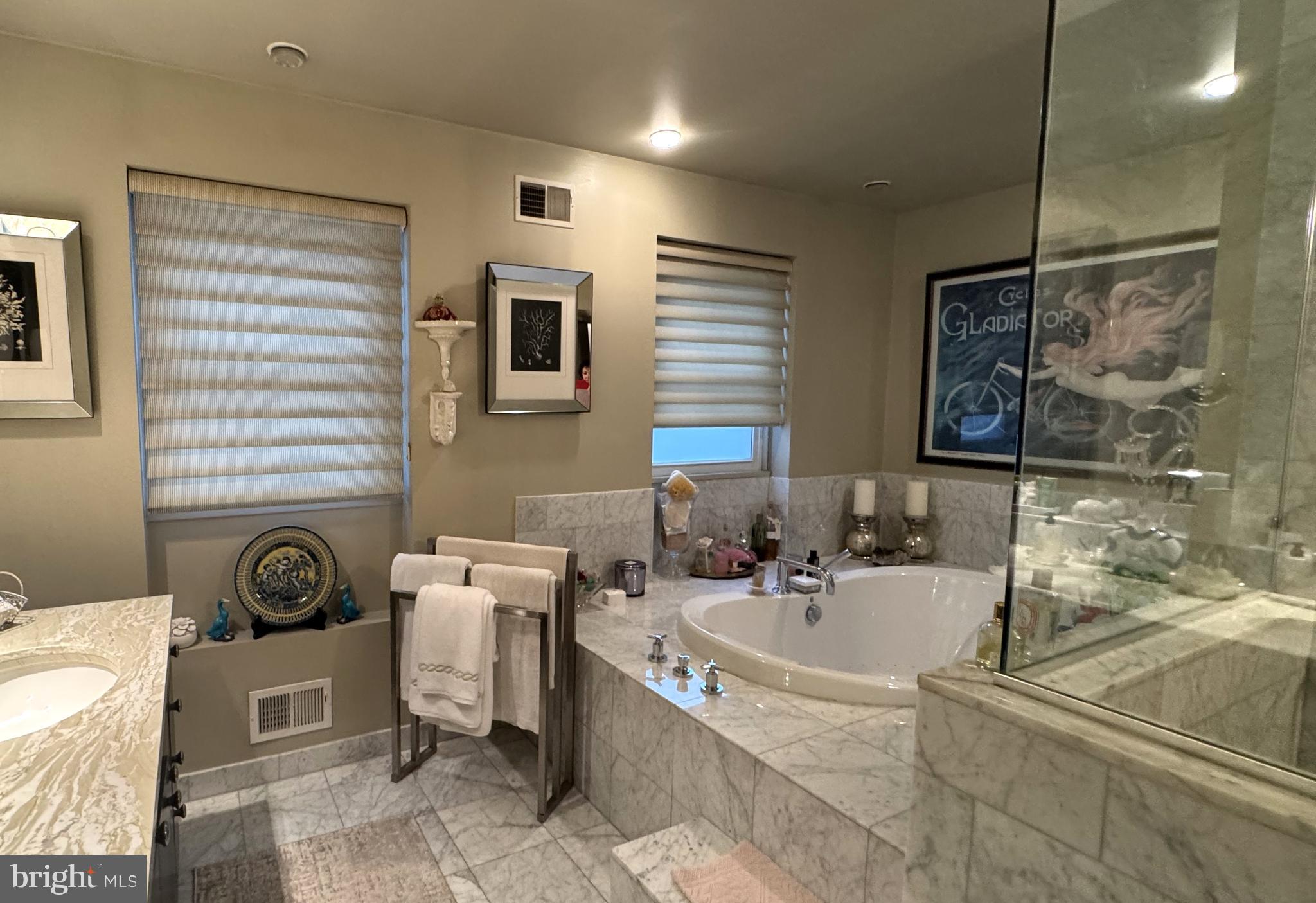 357 Sprague Road Penn Valley, PA 19072 - Photo 32 of 44 Primary Bath w/ Carrara marble & whirlpool tub
