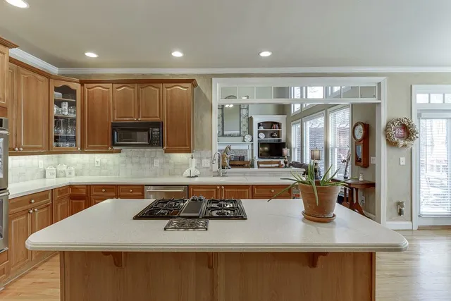 an empty room with closet area