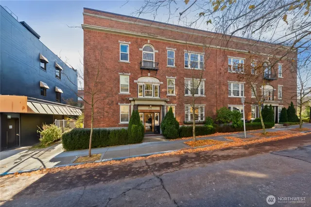 a front view of a building