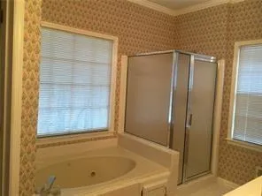a bathroom with a shower