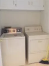 a close up view of washer and dryer