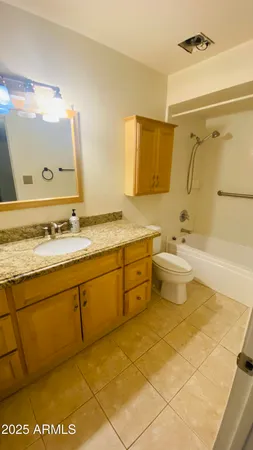 a front view of a house with patio