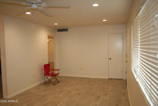 an empty room with a window