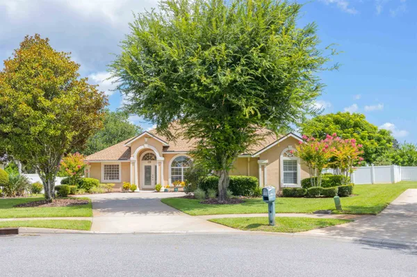 a view of a sign in front of a house