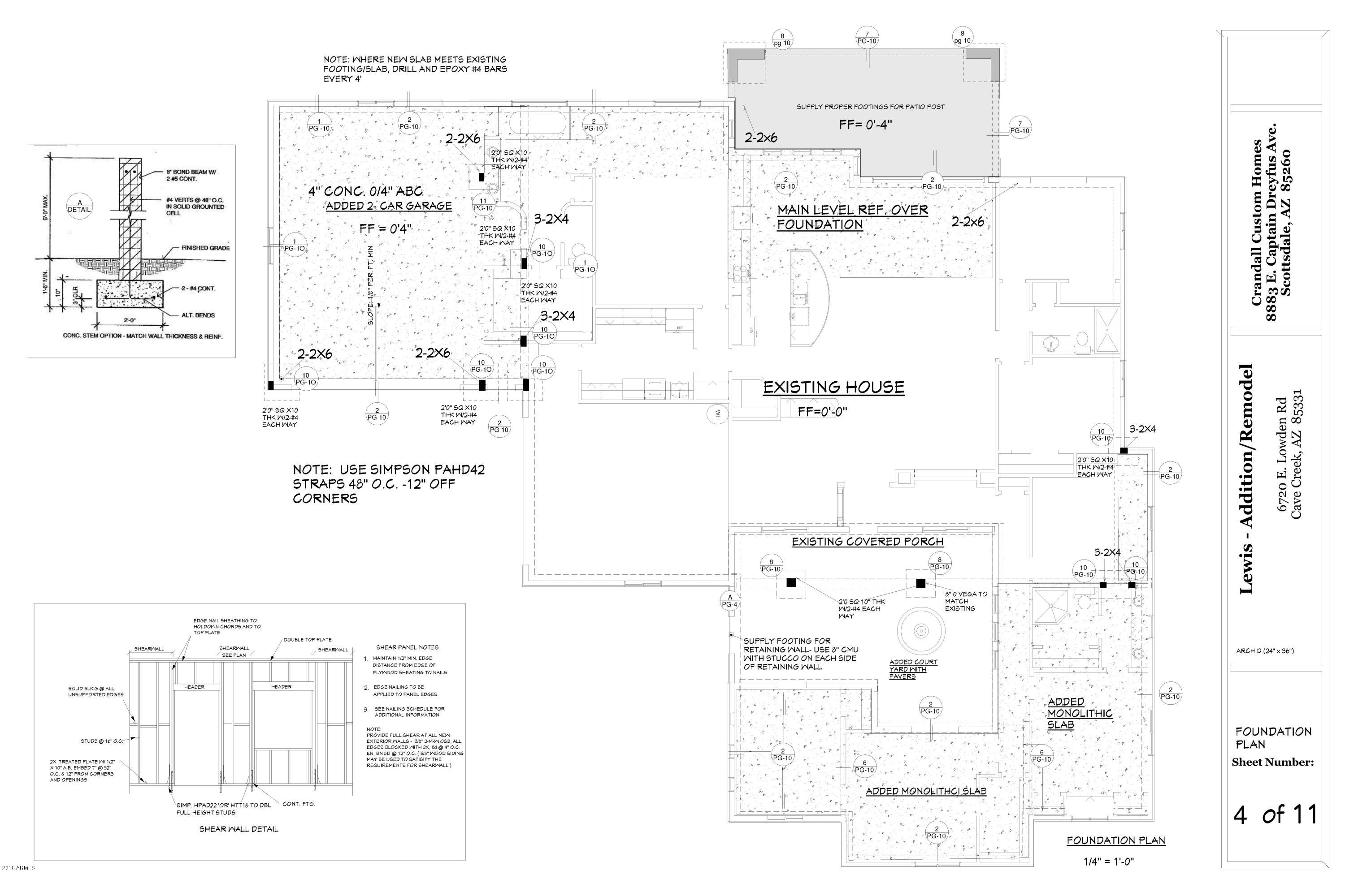 6720 East Lowden Road Cave Creek, AZ 85331 - Photo 43 of 47 Foundation Plan
