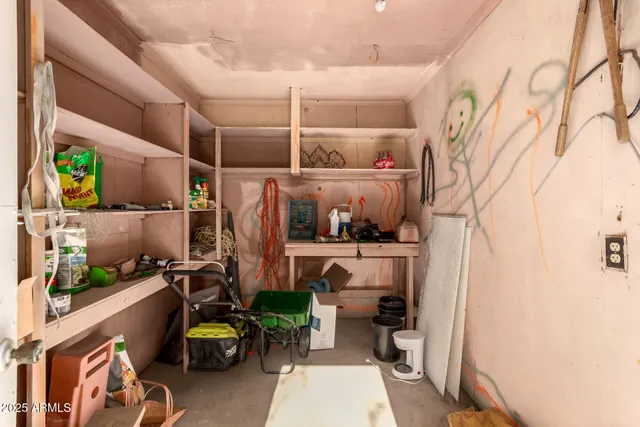 a view of storage and utility room