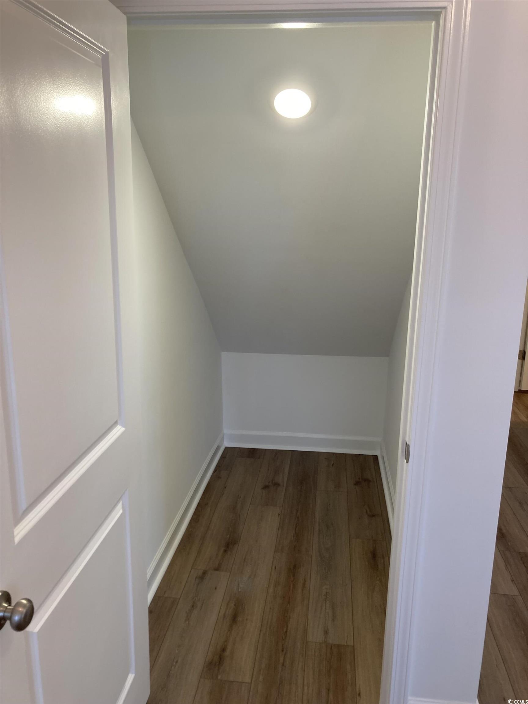 736 Enchantment Loop Myrtle Beach, SC 29588 - Photo 8 of 39 Additional living space featuring dark wood finished floors and vaulted ceiling
