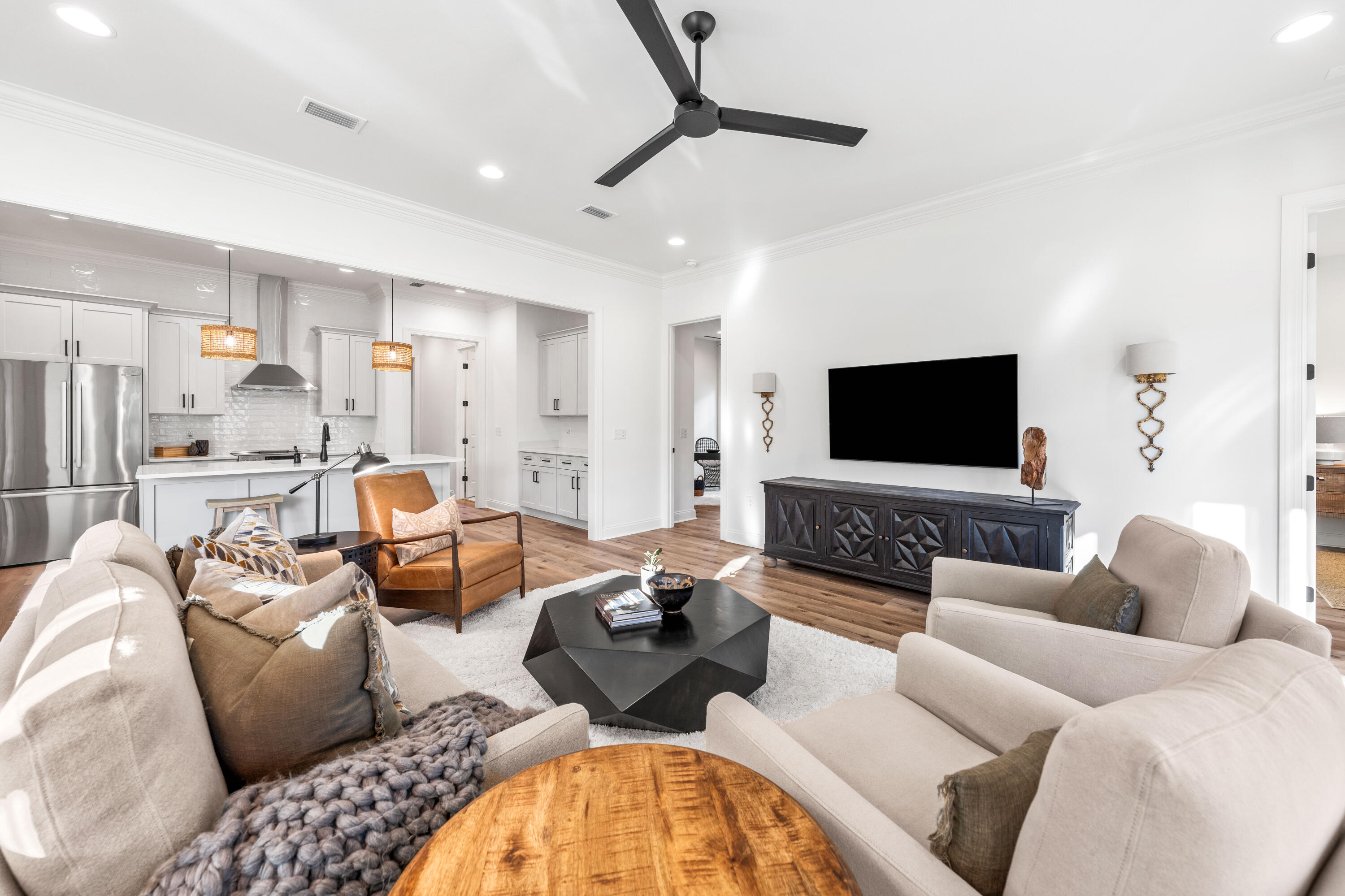 59 Suwannee Dr Inlet Beach Inlet Beach, FL 32461 - Photo 18 of 47 a living room with furniture kitchen view and a flat screen tv