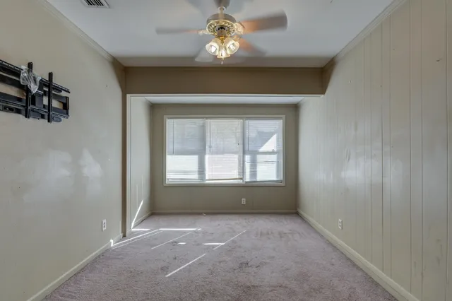 an empty room with a window