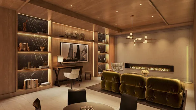 a living room with furniture