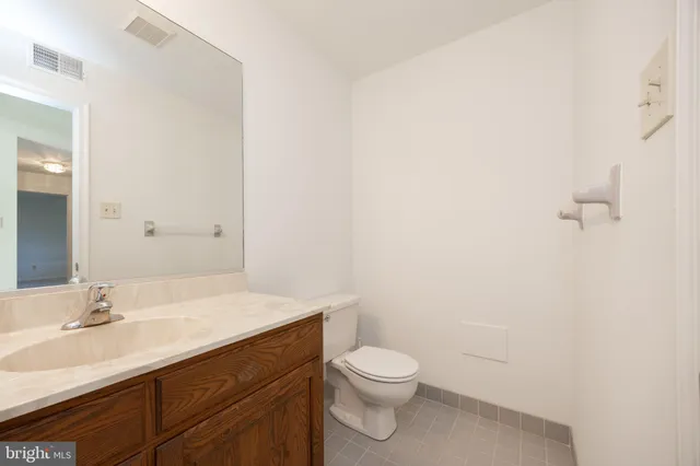 a bathroom with a sink a toilet and vanity