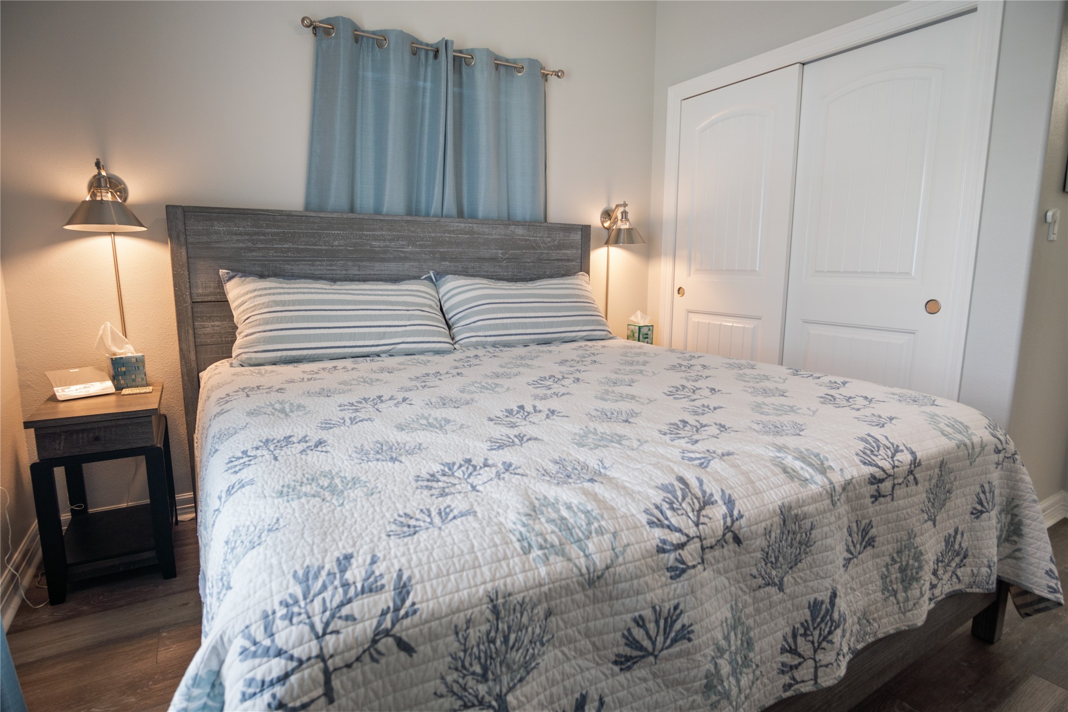 956 Biscayne Crystal Beach, TX 77650 - Photo 13 of 46 a bedroom with a bed and a dresser