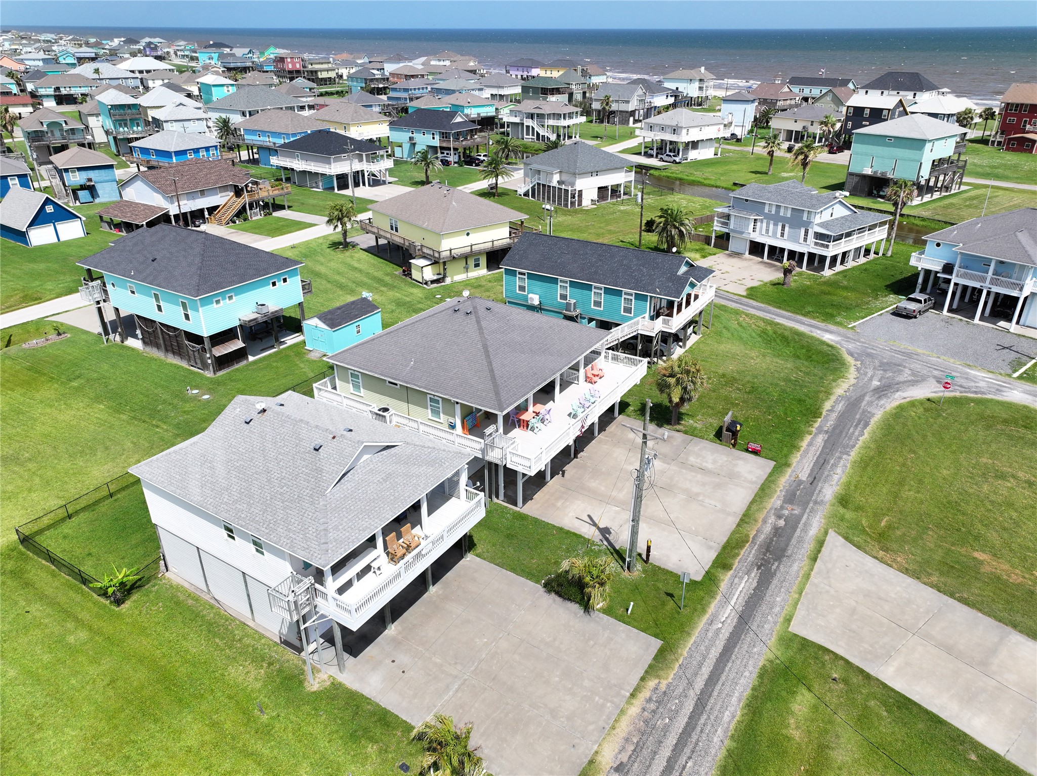 956 Biscayne Crystal Beach, TX 77650 - Photo 45 of 46 an aerial view of a house with a garden