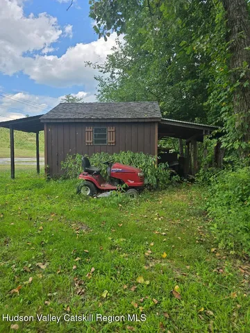 a view of a lush green forest