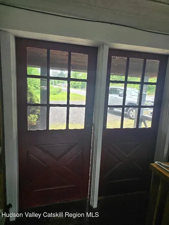 a view of wooden cabinets