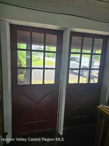 a view of wooden cabinets