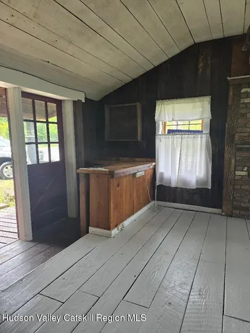 a view of a fireplace in a room