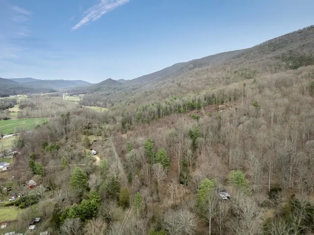 a view of a lush green hillside and a building