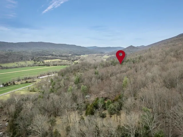 a view of mountains with green space