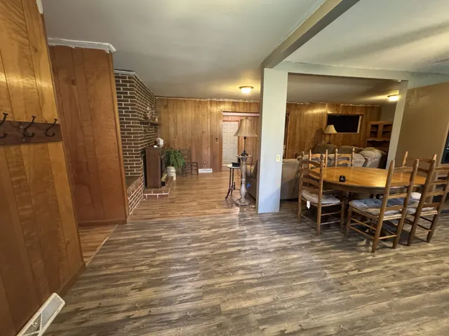 a view of a room with furniture