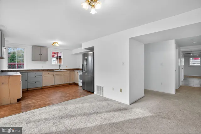 a view of a room with racks on the wall