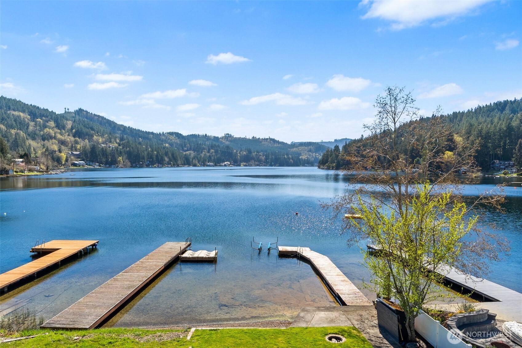 a view of lake and mountain view