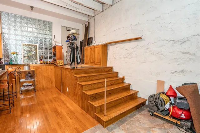 a view of a chairs and tables in a building