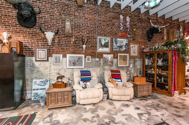 a front view of a building with a street