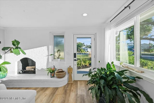 a view of living room and dining room
