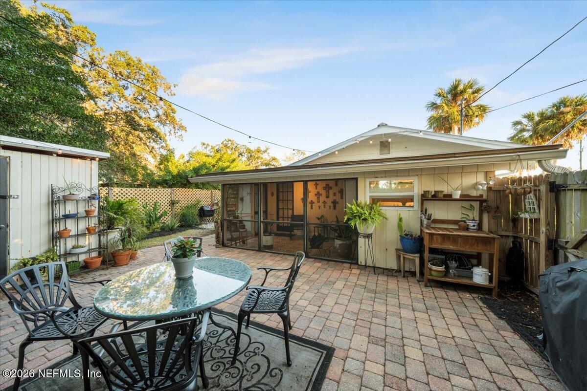 149 Menendez Road St. Augustine, FL 32080 - Photo 44 of 55 Garden Courtyard & Shed