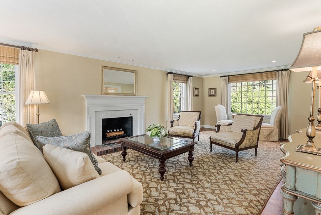 7 Nantucket Road Wellesley, MA 02481 - Photo 14 of 37 a living room with furniture and a fireplace