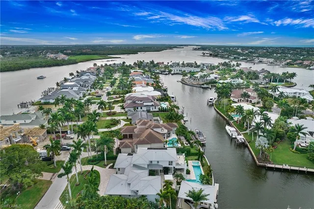 a view of a lake with a city