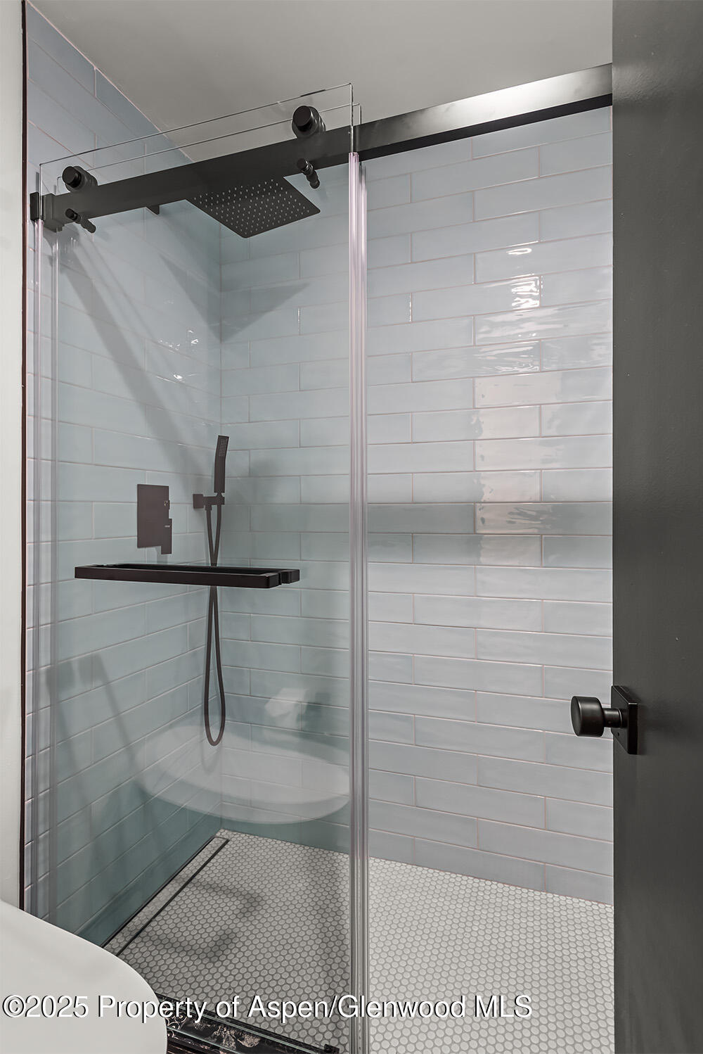 35 Upper Woodbridge Road, Unit 2A Snowmass Village, CO 81615 - Photo 15 of 29 a bathroom with a glass shower door