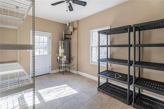 a view of a yard with trees