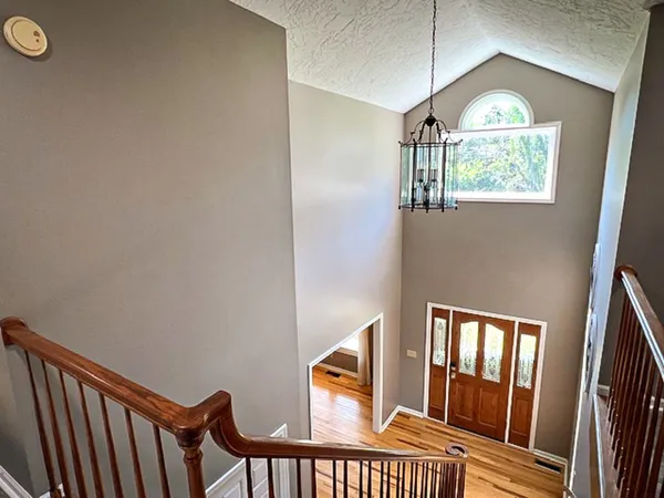 a view of an entryway with a window