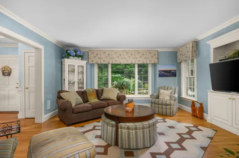 a spacious bathroom with a double vanity sink and a mirror