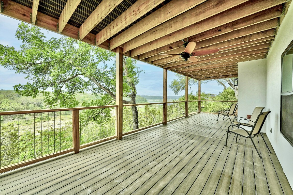26701 Blue Cove Road Marble Falls, TX 78654 - Photo 25 of 27 a view of a balcony with wooden floor